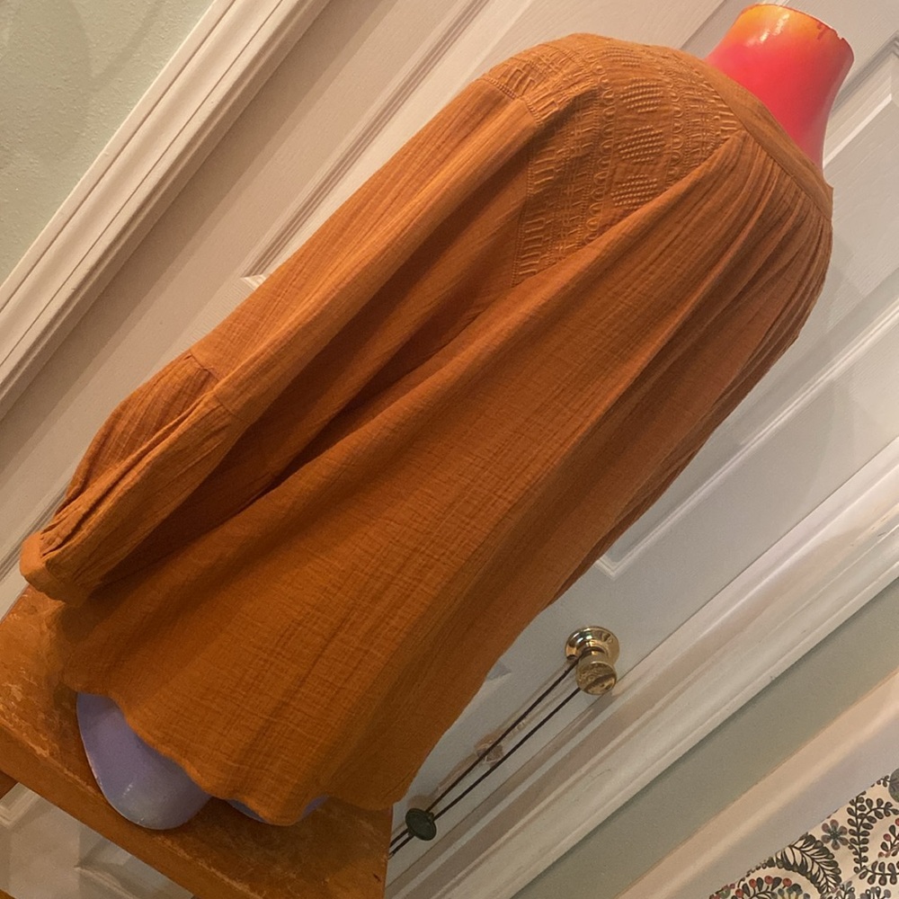 WONDERLY Rust V-Neck Blouse - Picture 8 of 12